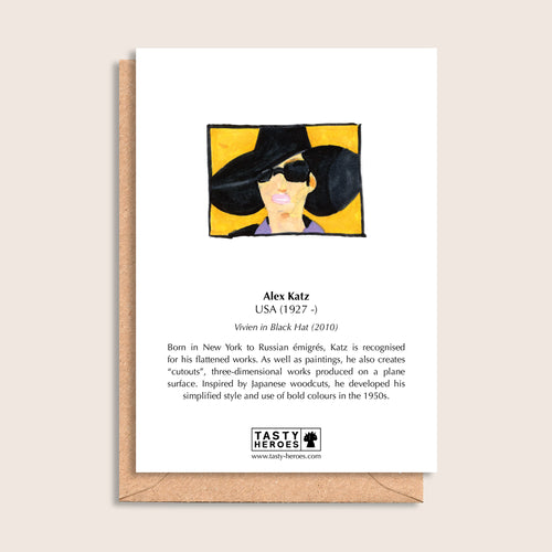 Alex Katsu Curry – biographical note and Alex Katz artwork, reverse