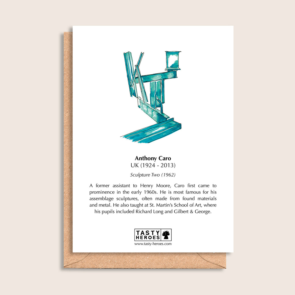 Anthony Carrot – biographical note and Anthony Caro artwork, reverse