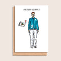 Antony Gourmet – illustrated portrait greeting card, front
