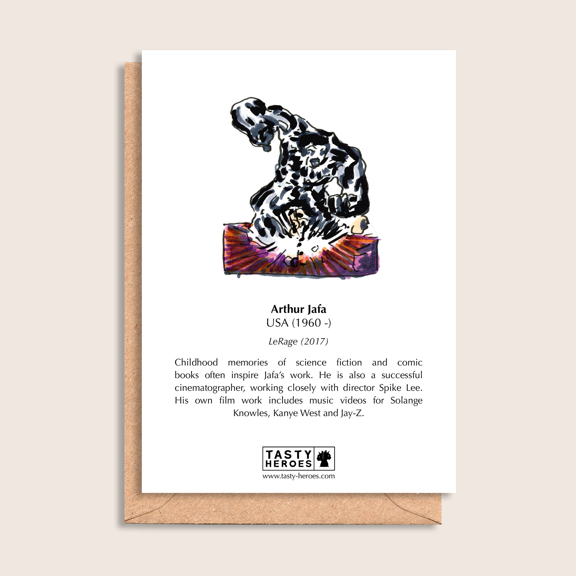 Arthur Jaffa Cake – biographical note and Arthur Jafa artwork, reverse