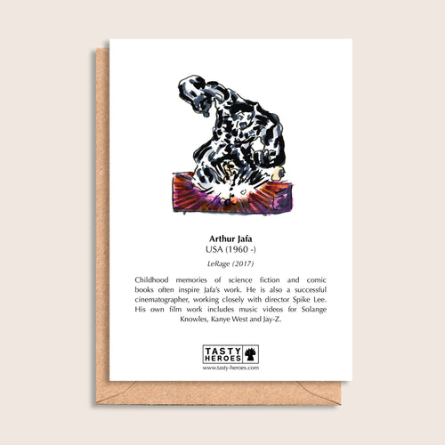 Arthur Jaffa Cake – biographical note and Arthur Jafa artwork, reverse