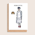 Audrey Tatties – illustrated portrait greeting card, front