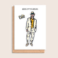 Brad Pitta Bread – illustrated portrait greeting card, front