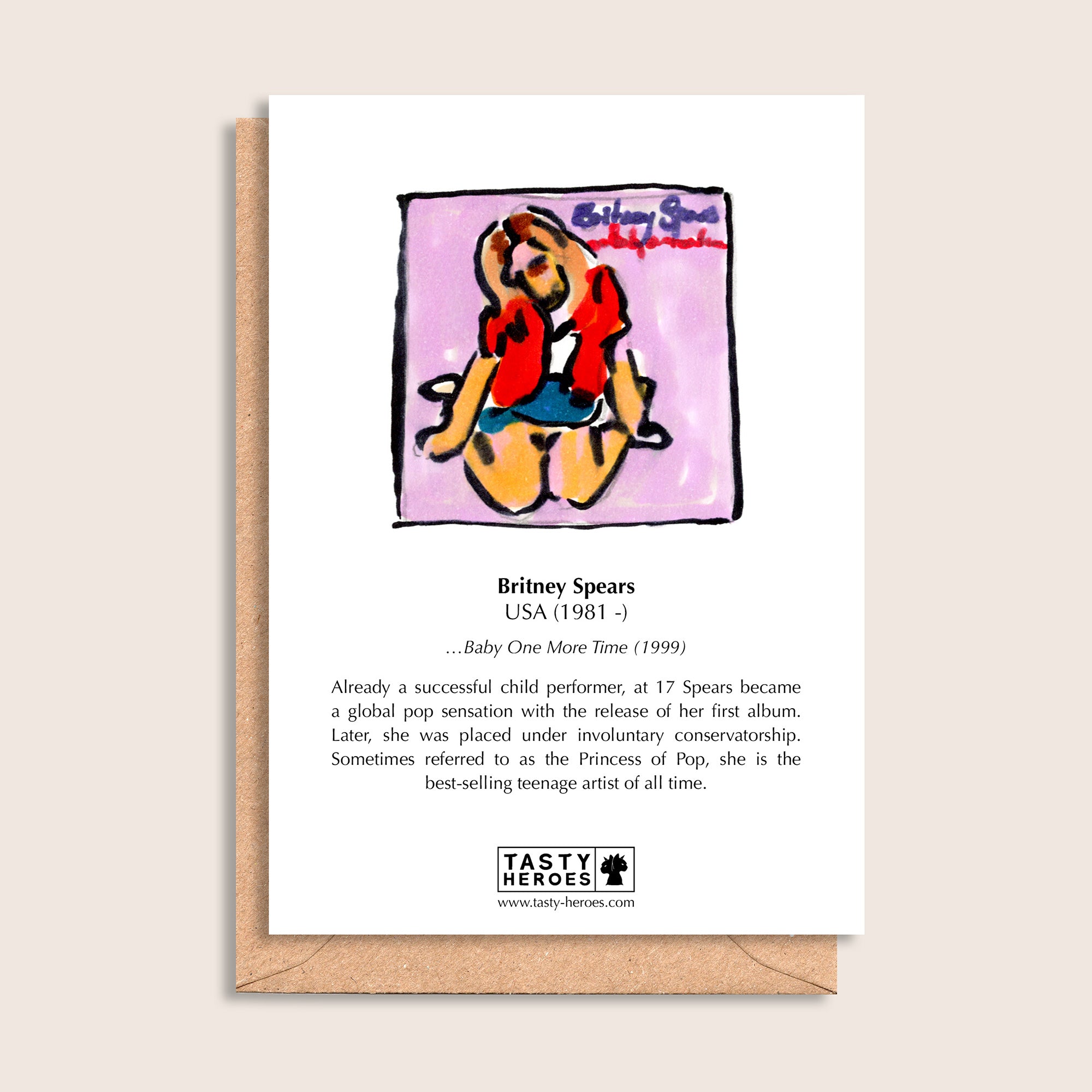 Britney Beers – biographical note and Britney Spears artwork, reverse
