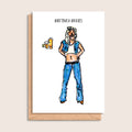 Britney Beers – illustrated portrait greeting card, front