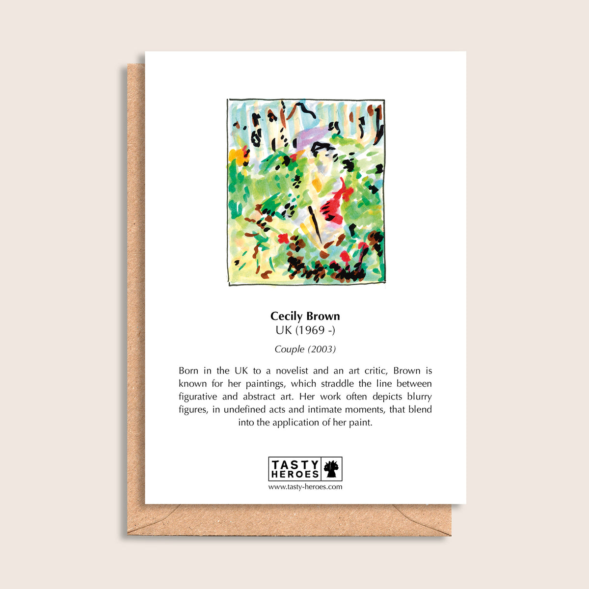Cecily Brownie – biographical note and Cecily Brown artwork, reverse
