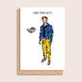 Chris Pine Nuts – illustrated portrait greeting card, front