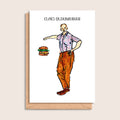 Claes Oldenburger – illustrated portrait greeting card, front