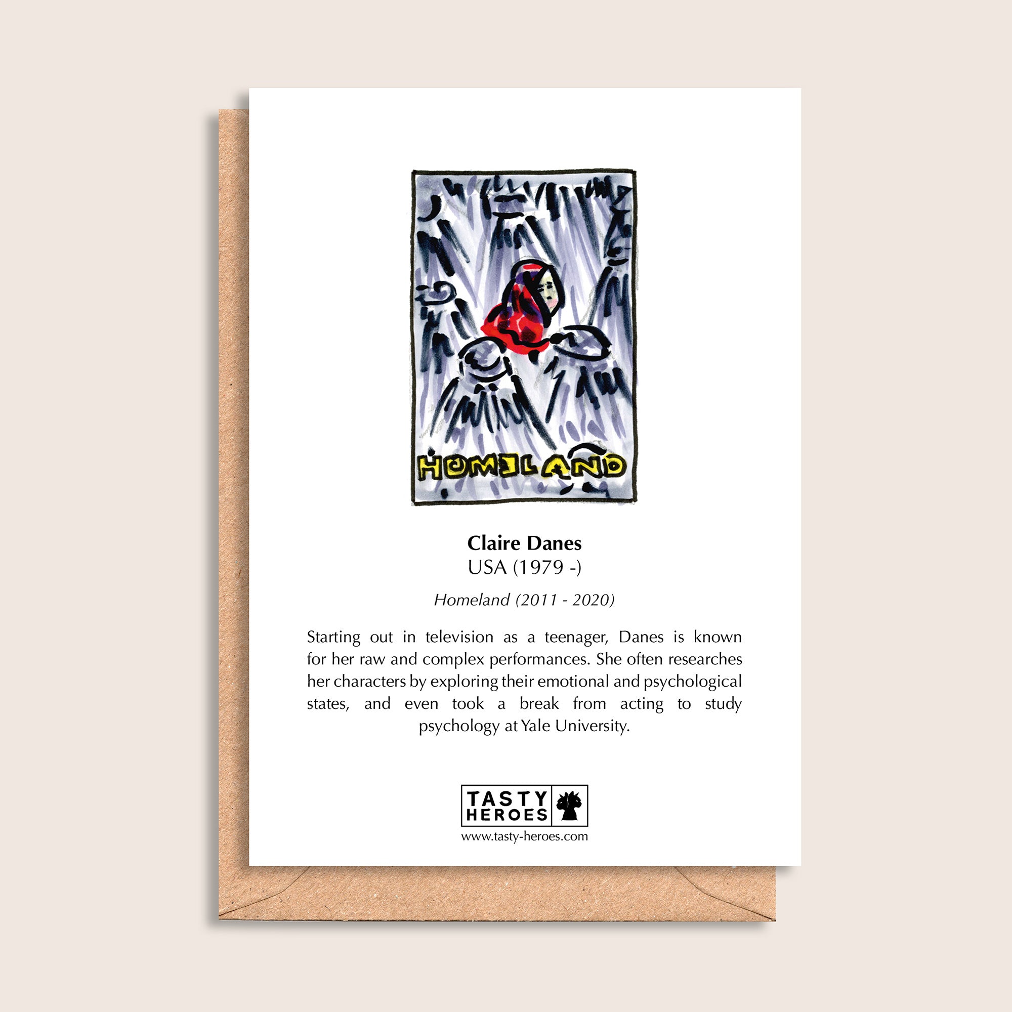 Claire Danish – biographical note and Claire Danes artwork, reverse