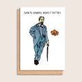 Dante Gabriel Roast Tatties – illustrated portrait greeting card, front
