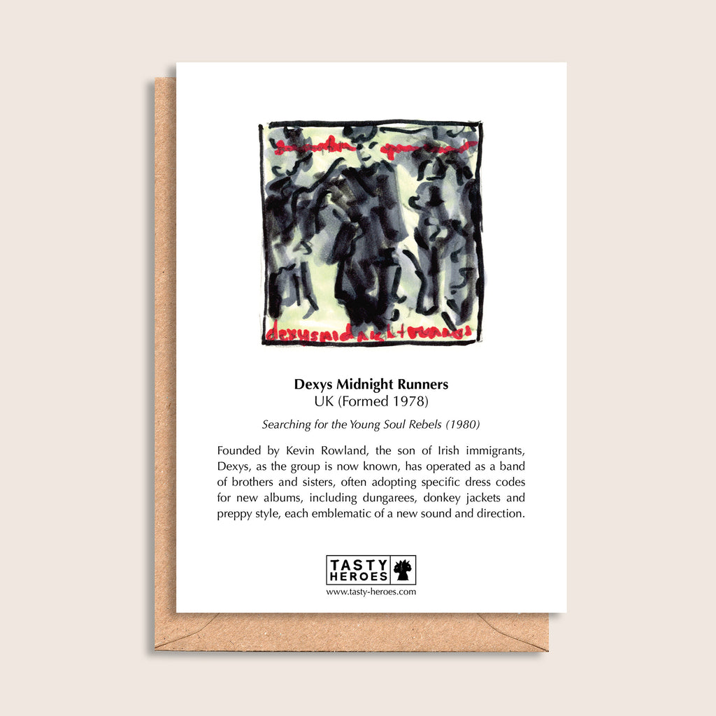 Dexys Midnight Runner Beans – biographical note and Dexys Midnight Runners artwork, reverse