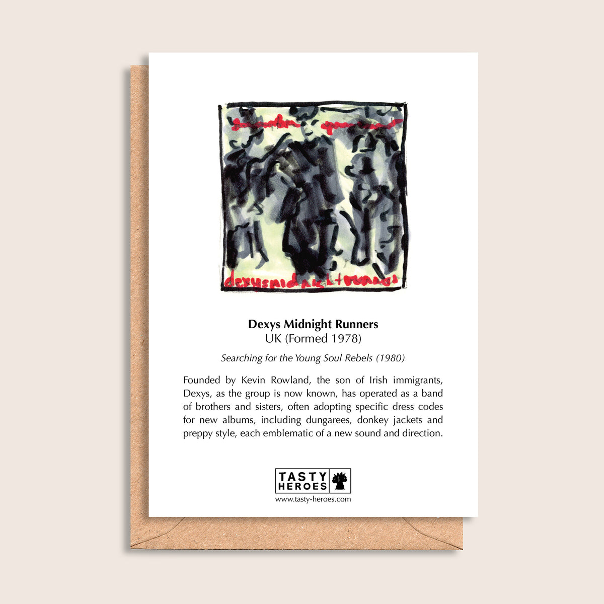 Dexys Midnight Runner Beans – biographical note and Dexys Midnight Runners artwork, reverse