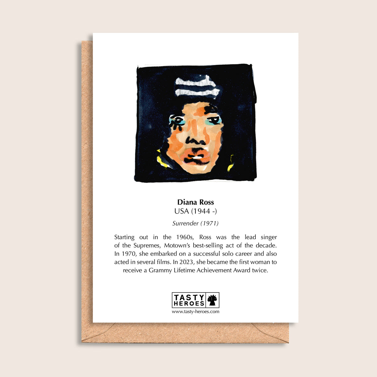 Diana Rösti – biographical note and Diana Ross artwork, reverse
