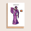 Diana Rösti – illustrated portrait greeting card, front