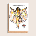 Donna Summer Fruits – illustrated portrait greeting card, front
