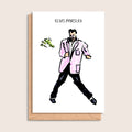 Elvis Parsley – illustrated portrait greeting card, front