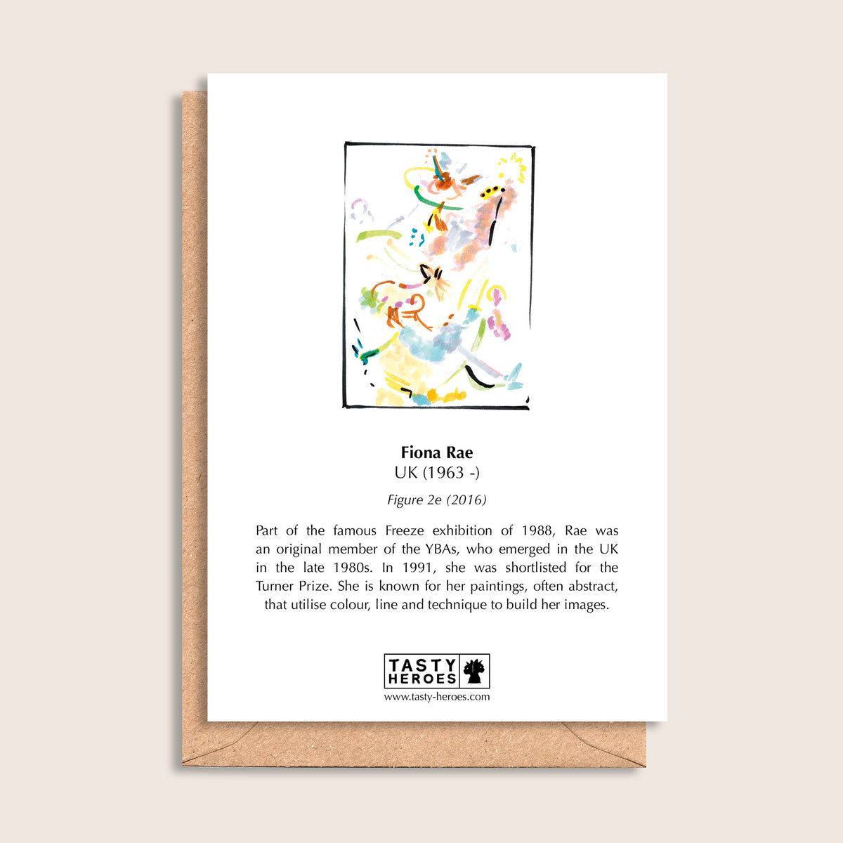 Fiona Rainbow Chard – biographical note and Fiona Rae artwork, reverse