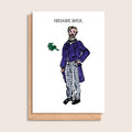 Frederic Basil – illustrated portrait greeting card, front