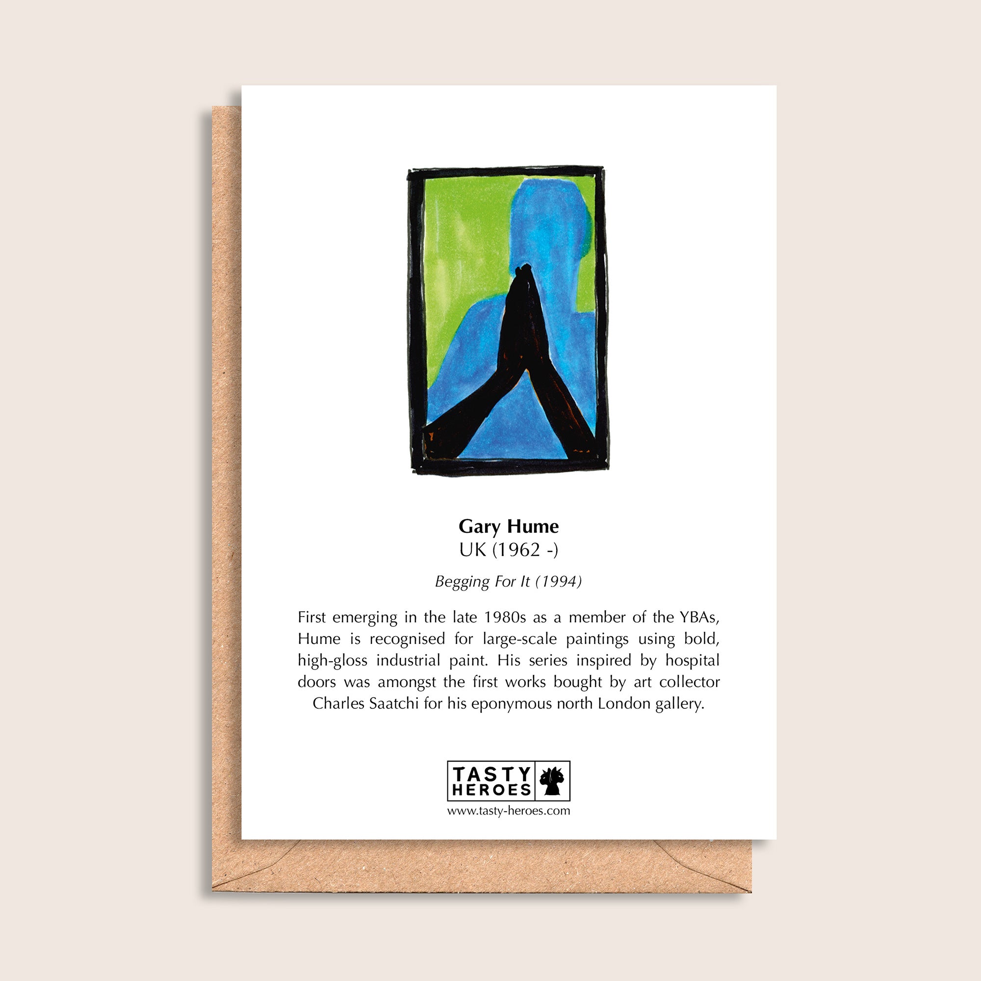 Gary Hummus – biographical note and Gary Hume artwork, reverse