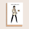 Gavin Turkey Bites – illustrated portrait greeting card, front