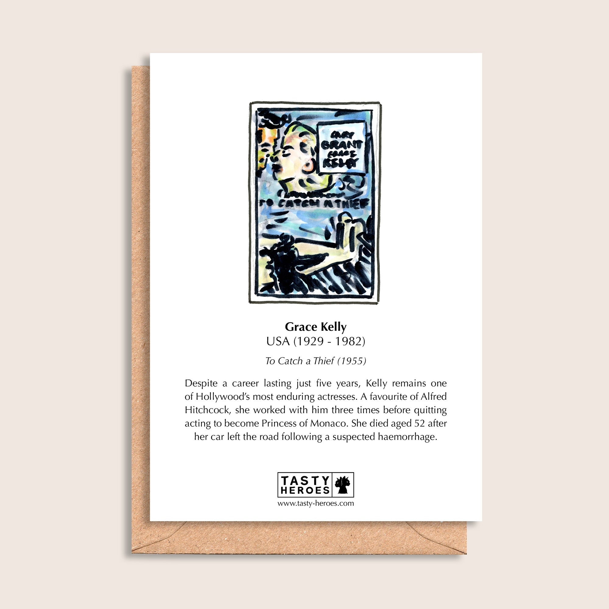 Grace Jelly – biographical note and Grace Kelly artwork, reverse