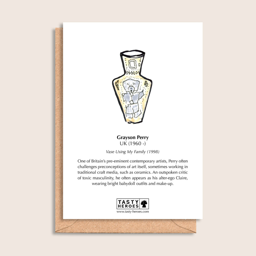 Grayson Berry – biographical note and Grayson Perry artwork, reverse