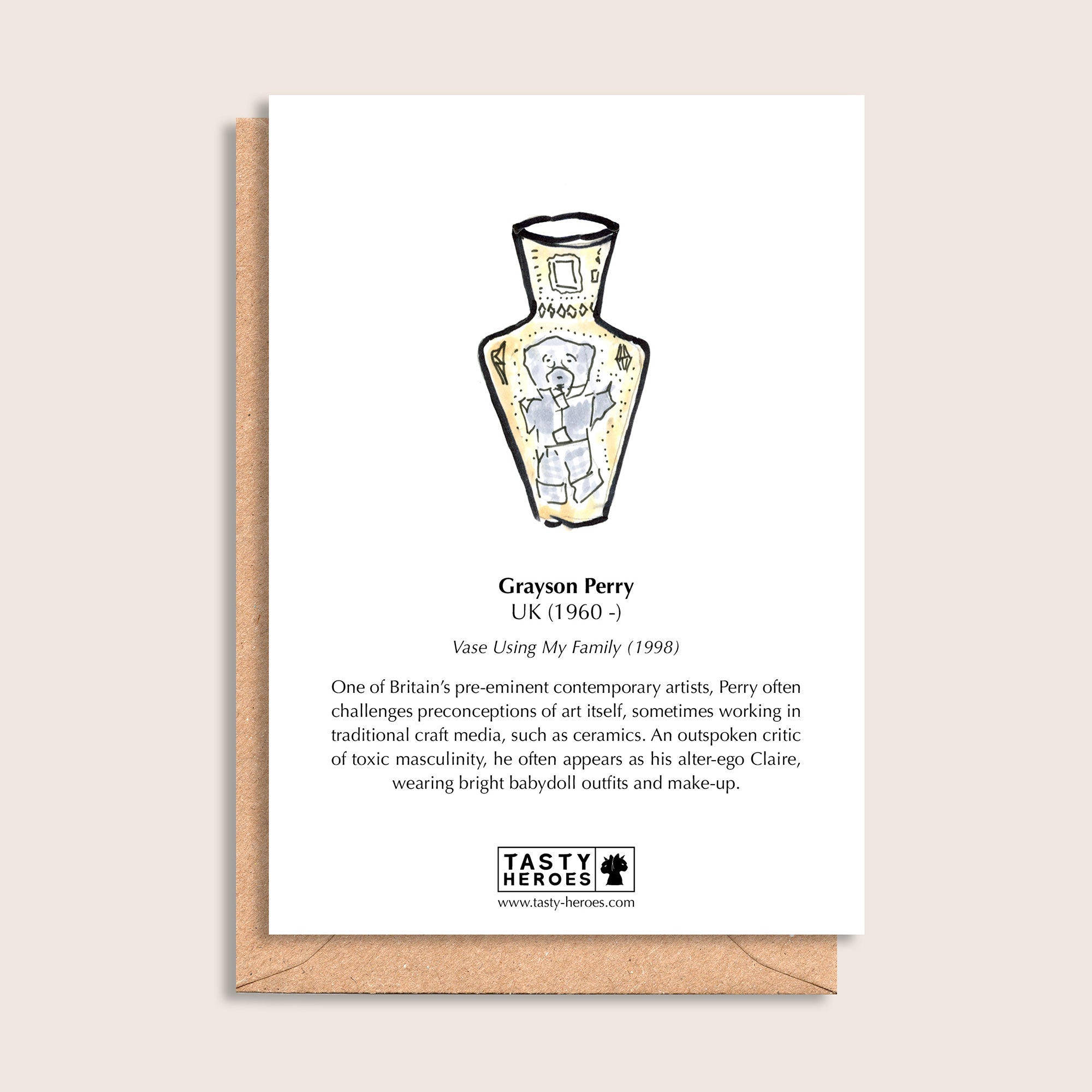 Grayson Berry – biographical note and Grayson Perry artwork, reverse