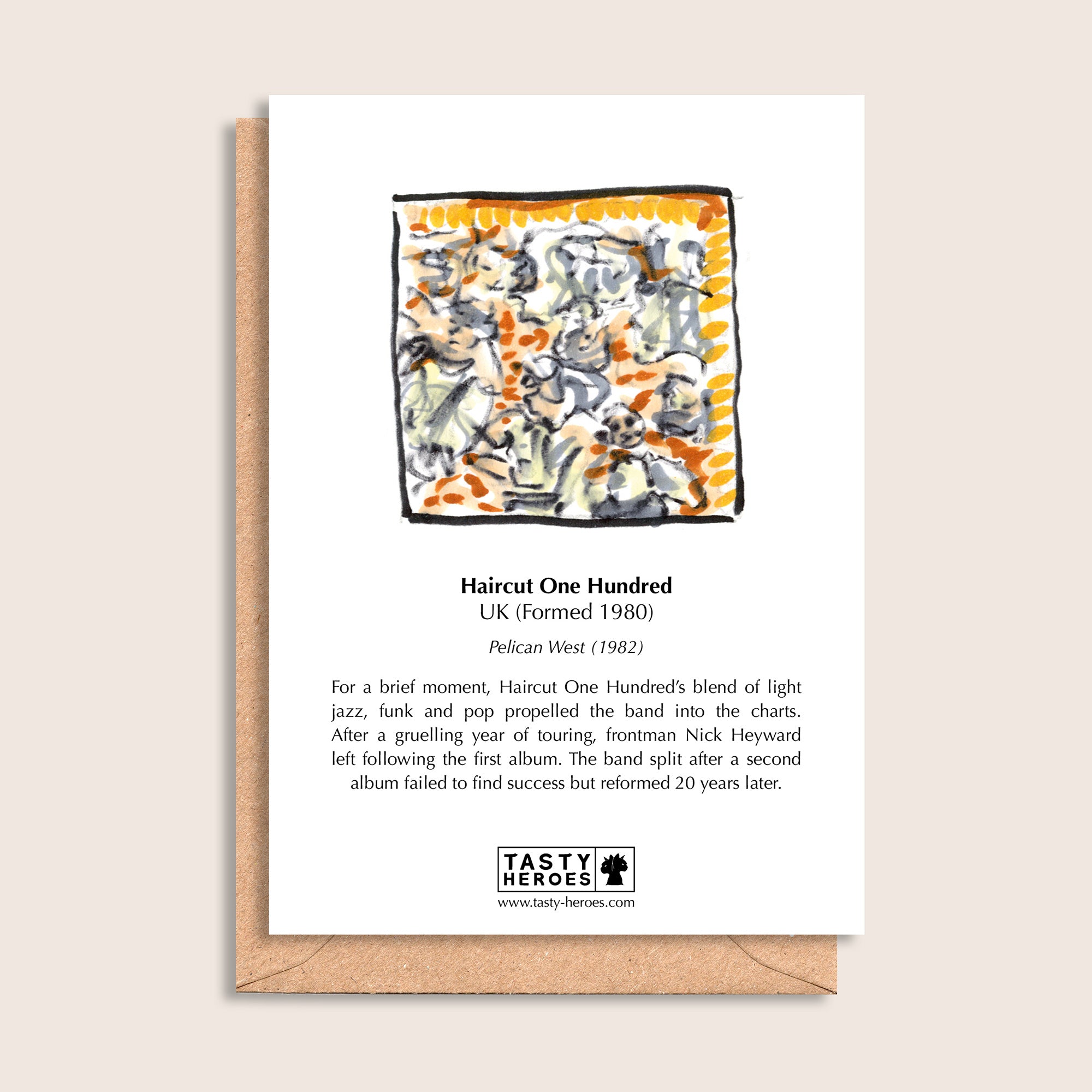 Haircut 100s & 1000s – biographical note and Haircut One Hundred artwork, reverse