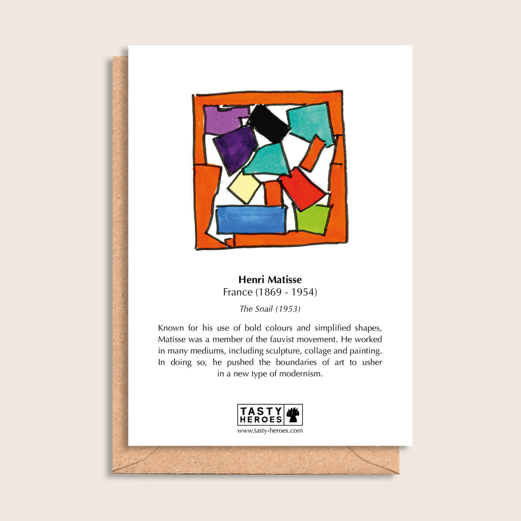 Henri Patties – biographical note and Henri Matisse artwork, reverse