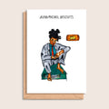 Jean-Michel Biscuits – illustrated portrait greeting card, front