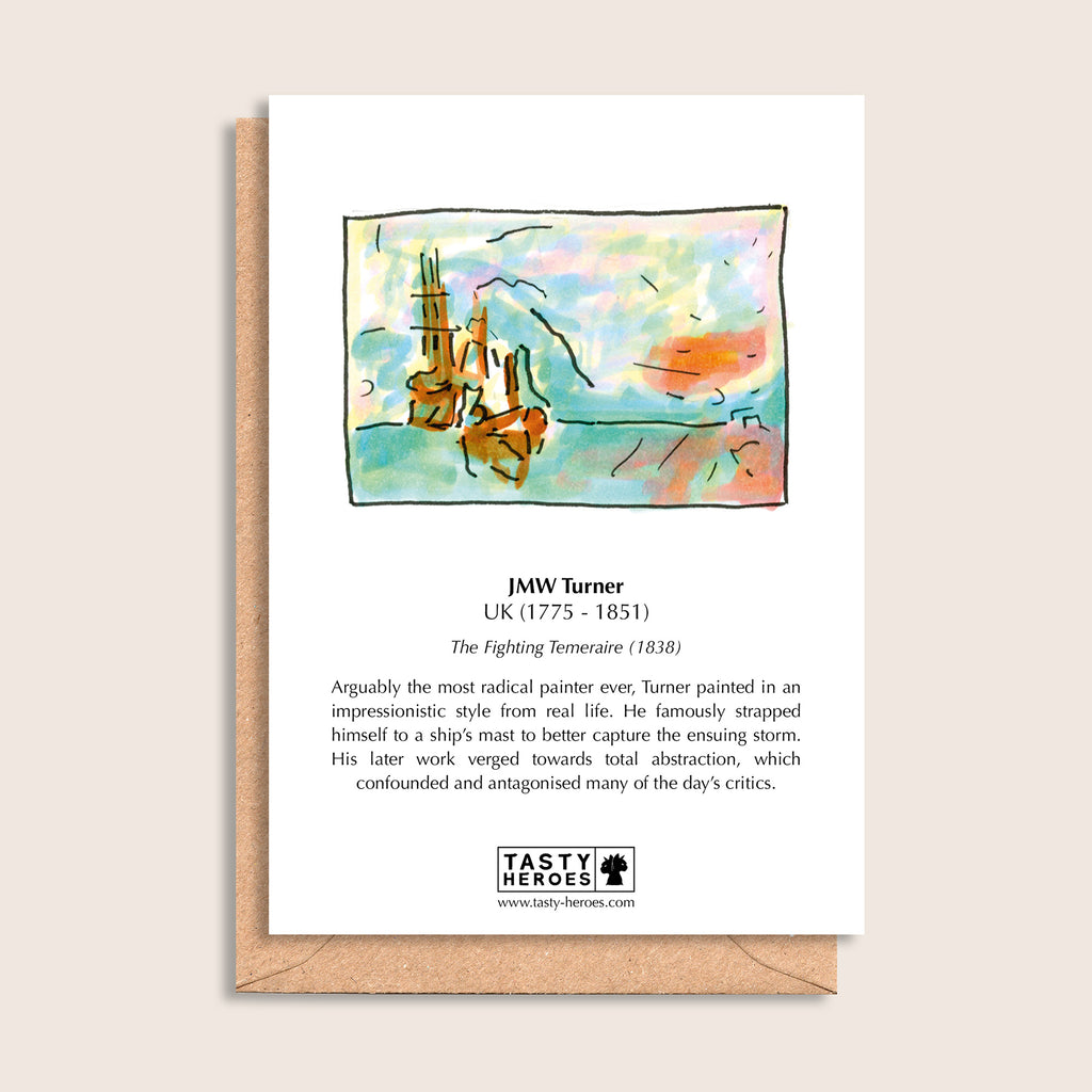 JMW Turnip – biographical note and JMW Turner artwork, reverse