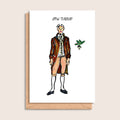 JMW Turnip – illustrated portrait greeting card, front