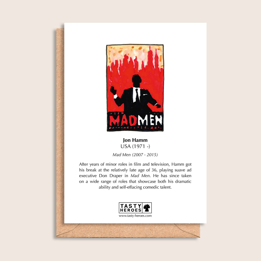 Jon Spam – biographical note and Jon Hamm artwork, reverse
