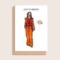 Juliette Brioche – illustrated portrait greeting card, front