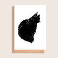 Keeping Watch – illustrated black ink cat greeting card by Tasty Heroes