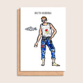 Keith Herring – illustrated portrait greeting card, front