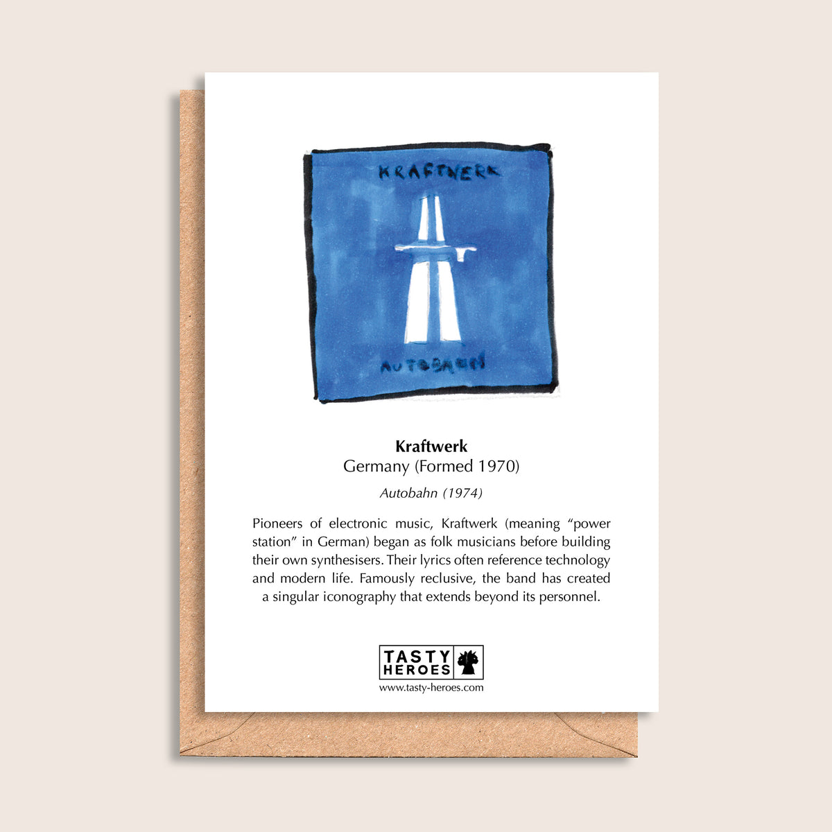 Kraftjerk – biographical note and Kraftwerk artwork, reverse