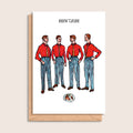 Kraftjerk – illustrated portrait greeting card, front