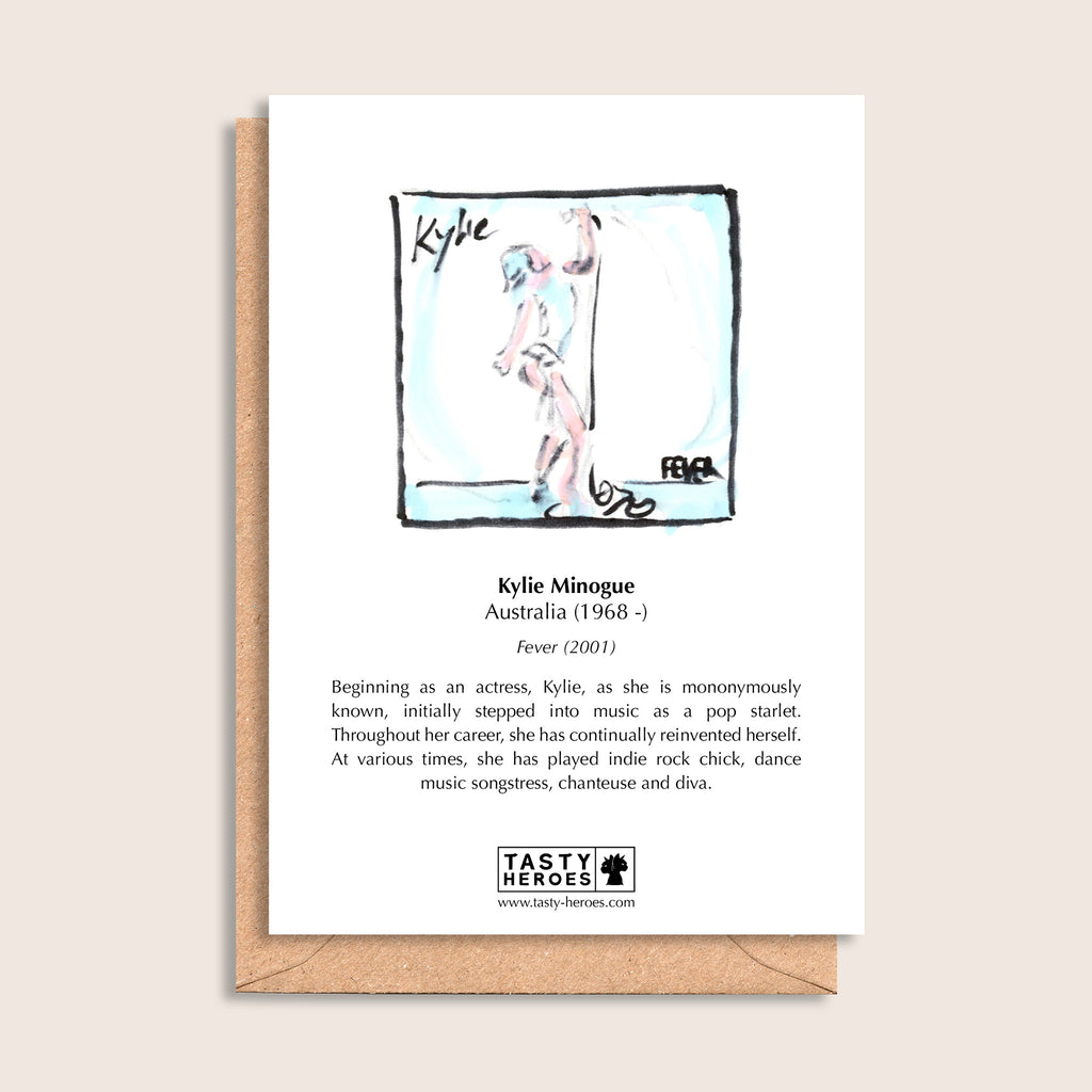 Kylie Meringue – biographical note and Kylie Minogue artwork, reverse