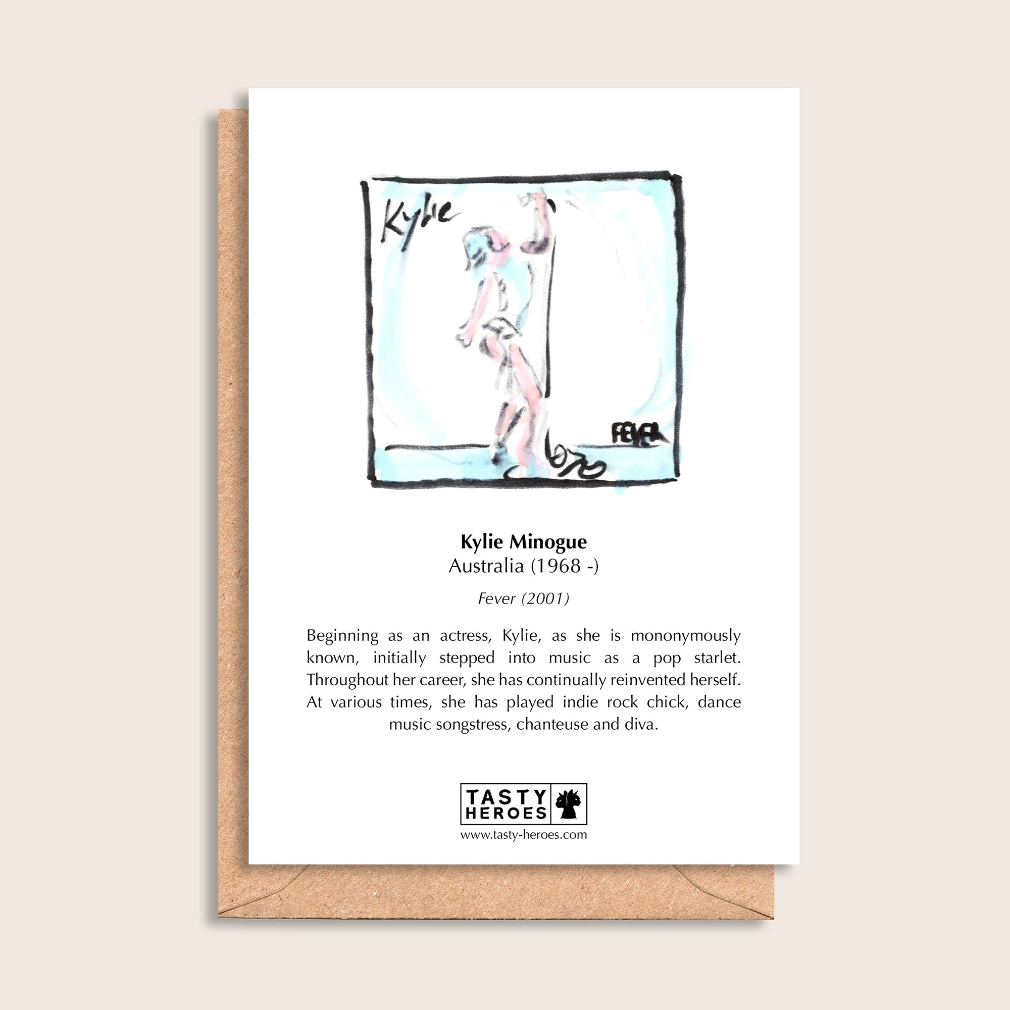 Kylie Meringue – biographical note and Kylie Minogue artwork, reverse