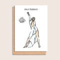 Kylie Meringue – illustrated portrait greeting card, front