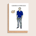 Leonardo Di Capricciosa – illustrated portrait greeting card, front