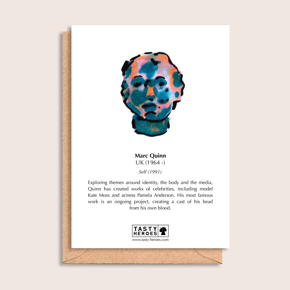 Marc Quinoa – biographical note and Marc Quinn artwork, reverse