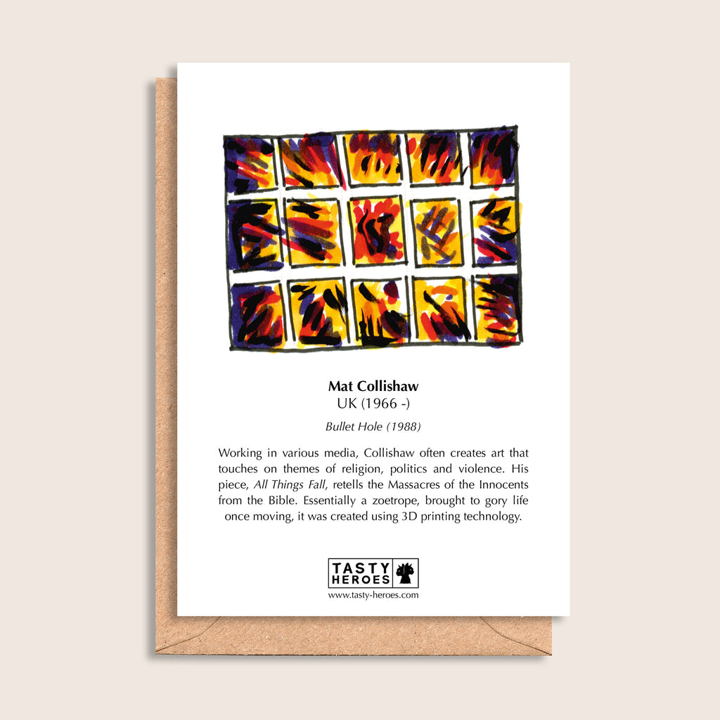Mat Coleslaw – biographical note and Mat Collishaw artwork, reverse