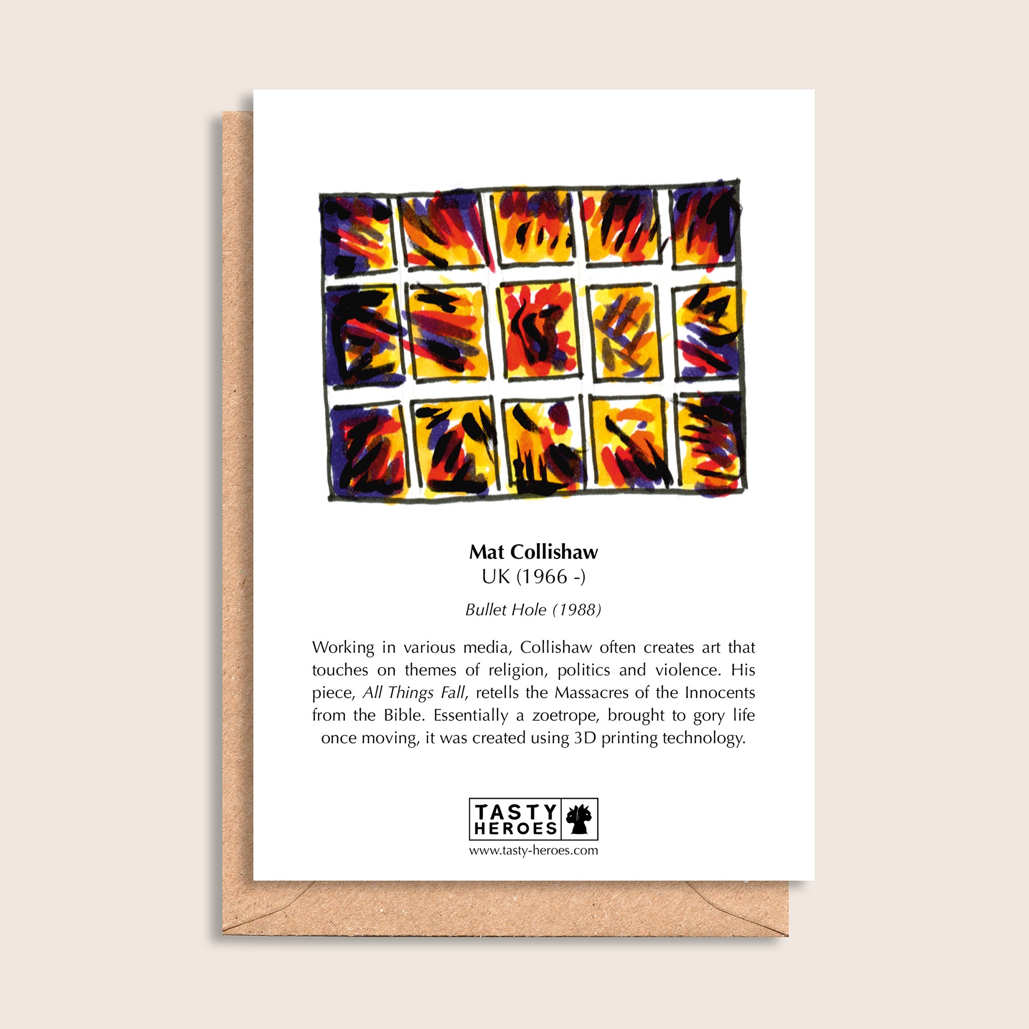 Mat Coleslaw – biographical note and Mat Collishaw artwork, reverse