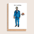 Matt Gammon – illustrated portrait greeting card, front