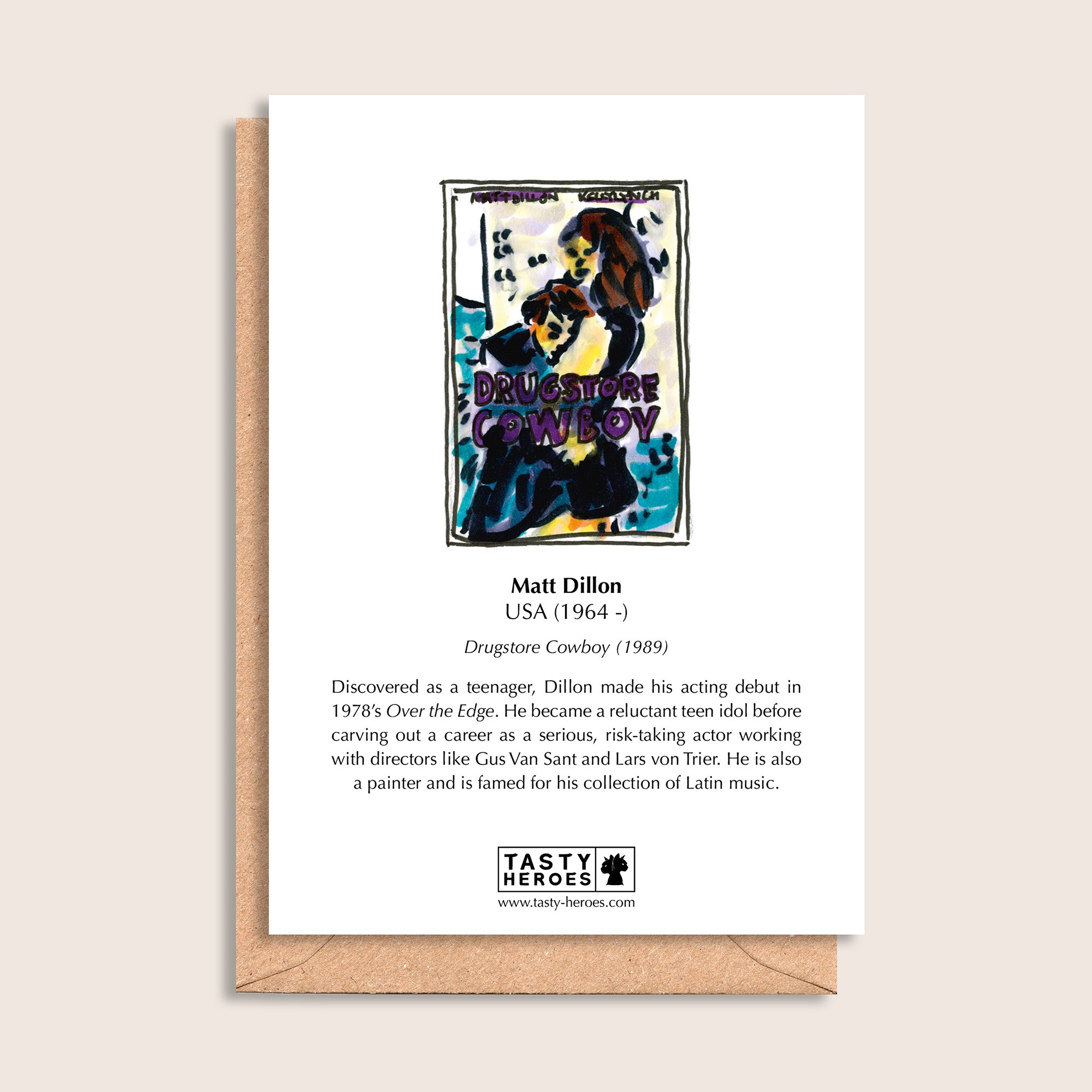 Matt Dill – biographical note and Matt Dillon artwork, reverse