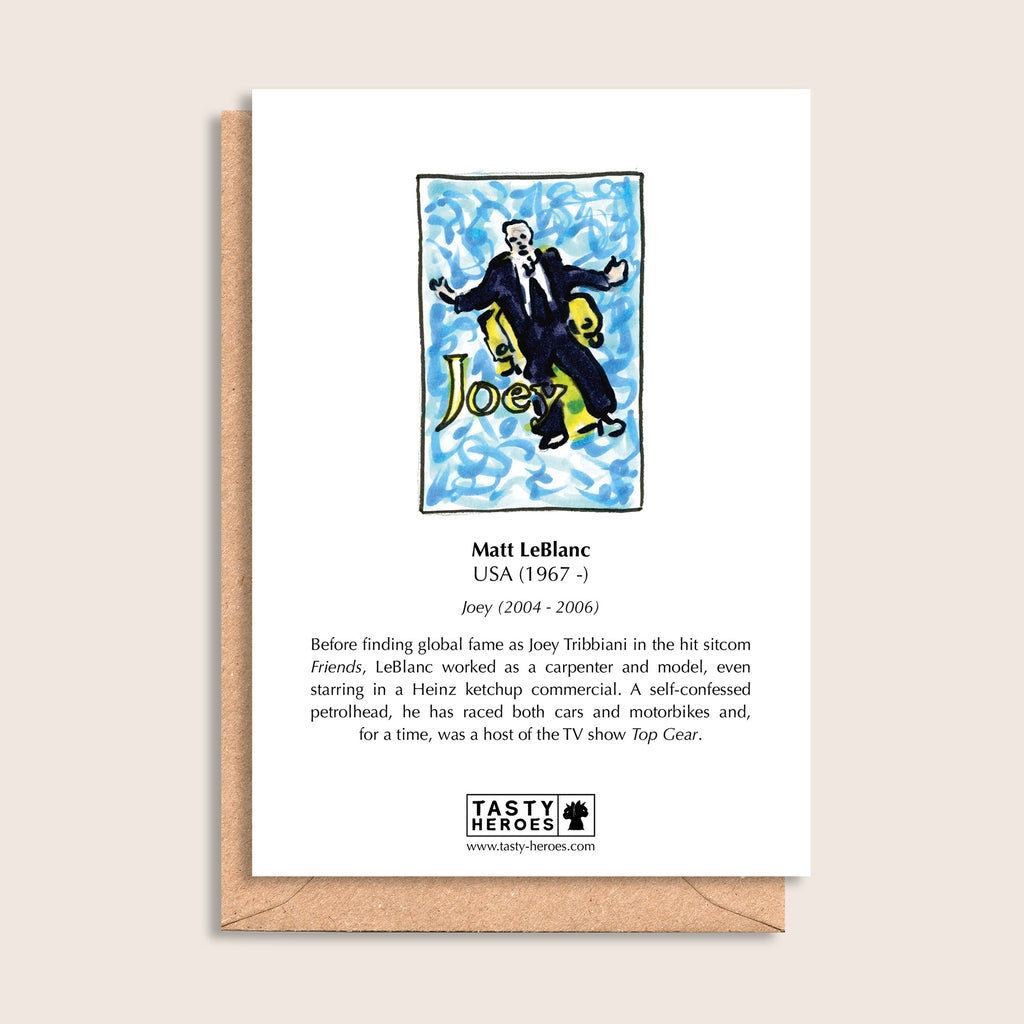 Matt Le Blanc de Blancs – biographical note and Matt LeBlanc artwork, reverse