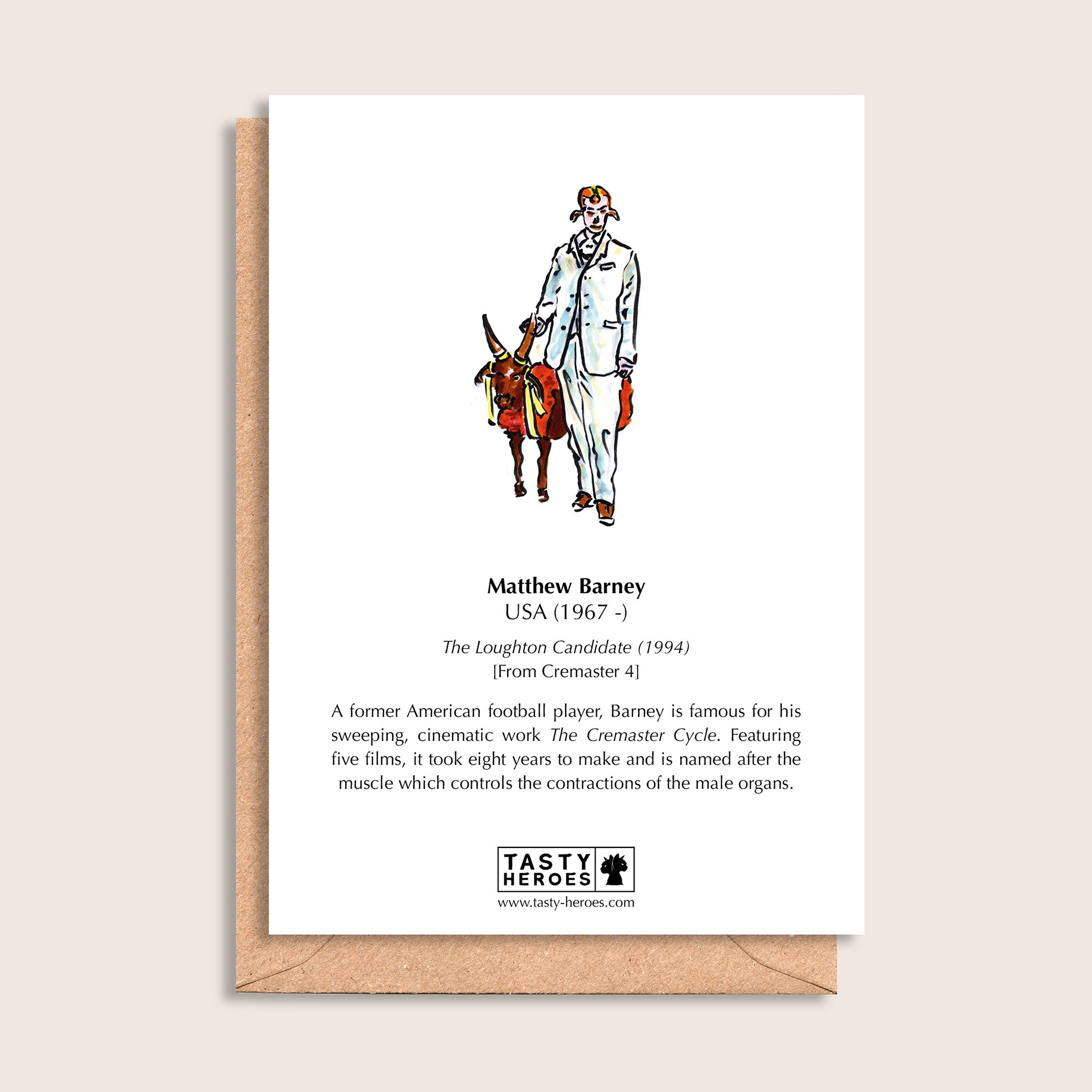 Matthew Sarnie – biographical note and Matthew Barney artwork, reverse