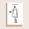 Mia Marrow – illustrated portrait greeting card, front